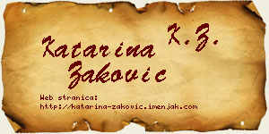 Katarina Zaković vizit kartica